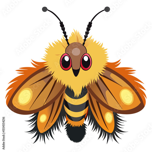 vector illustration of a fuzzy moth