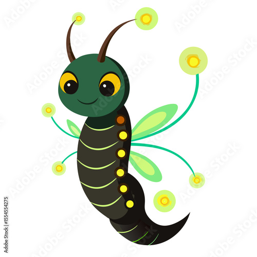 vector illustration of glowworm
