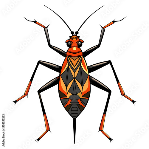 vector illustration of a red bug