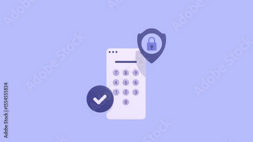Animated Security Protection, Password, Cyber Security, Digital Data Network Protection Concepts.