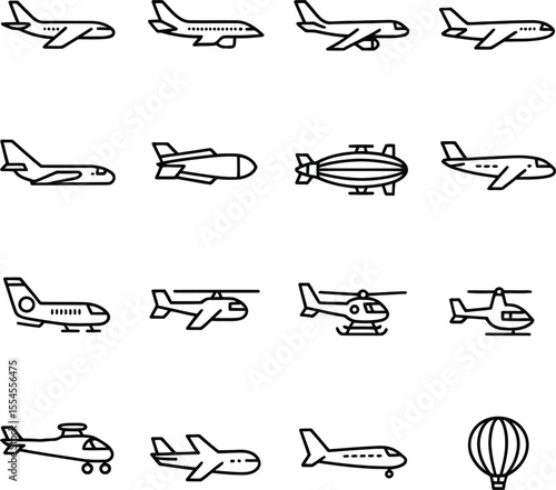 Diverse Aircraft and Airship Collection airplane helicopter