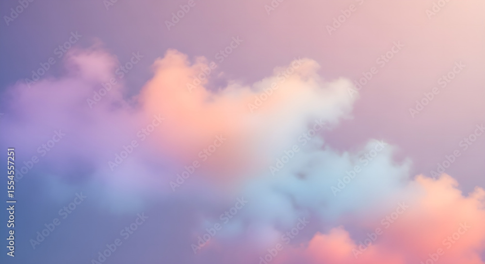 Fototapeta premium Pastel Sky Dreamy Cloudscape in Soft Hues