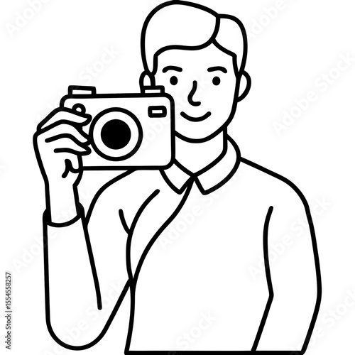 Silhouette vector of photographer in action – perfect for creative and commercial designs.