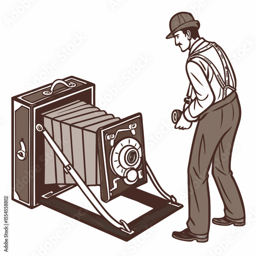 Silhouette vector of photographer in action – perfect for creative and commercial designs.