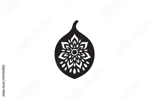 Mandala Areca nut silhouette on white background.01