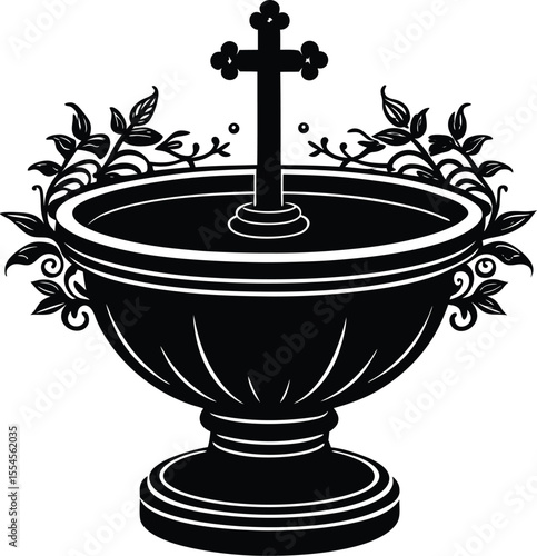 Silhouette of Baptismal Font