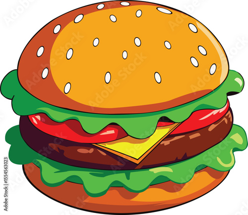 cartoon food burger