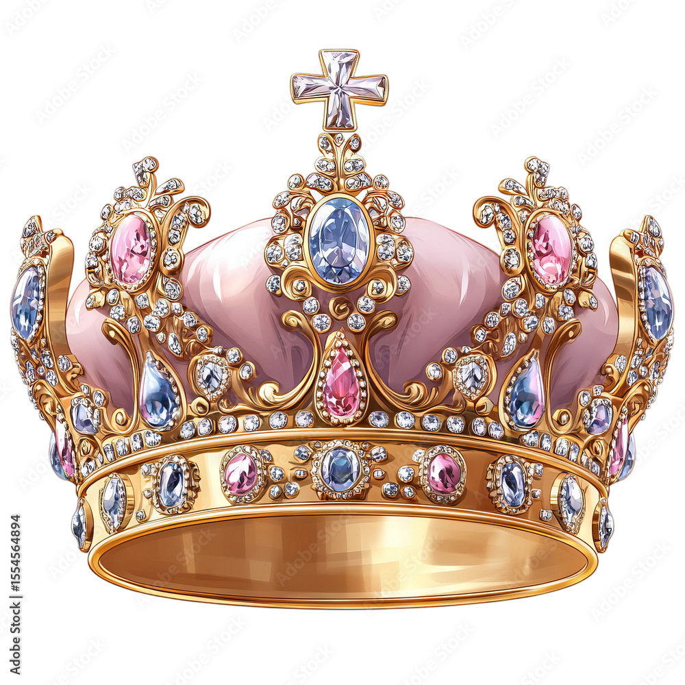Exquisite Gold Crown with Precious Gems Exquisite Gold Crown with Precious Gems