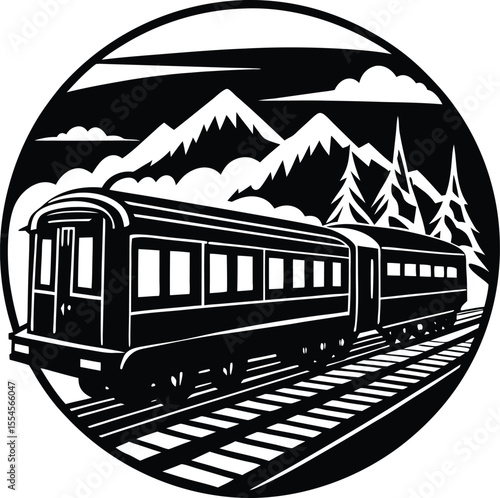 Silhouette of Passenger Train