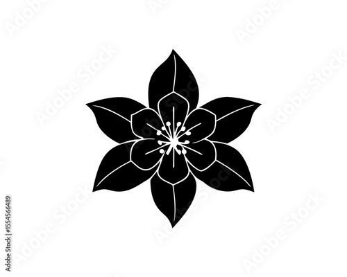 creative details Columbine Flower Icon vector illustration
