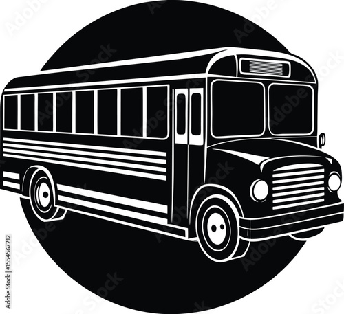 Silhouette of School Bus