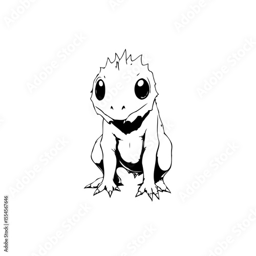 Charming lizard vector illustration portraying innocence with spiky skin artistic depiction suitable kids books or animal related themes