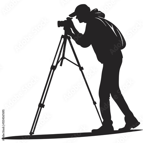 Silhouette vector of photographer in action – perfect for creative and commercial designs.
