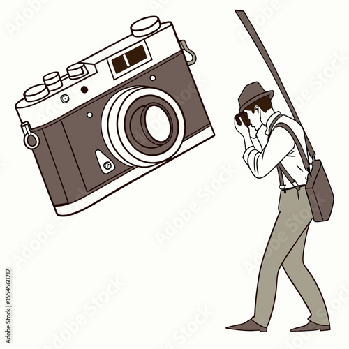 Silhouette vector of photographer in action – perfect for creative and commercial designs.
