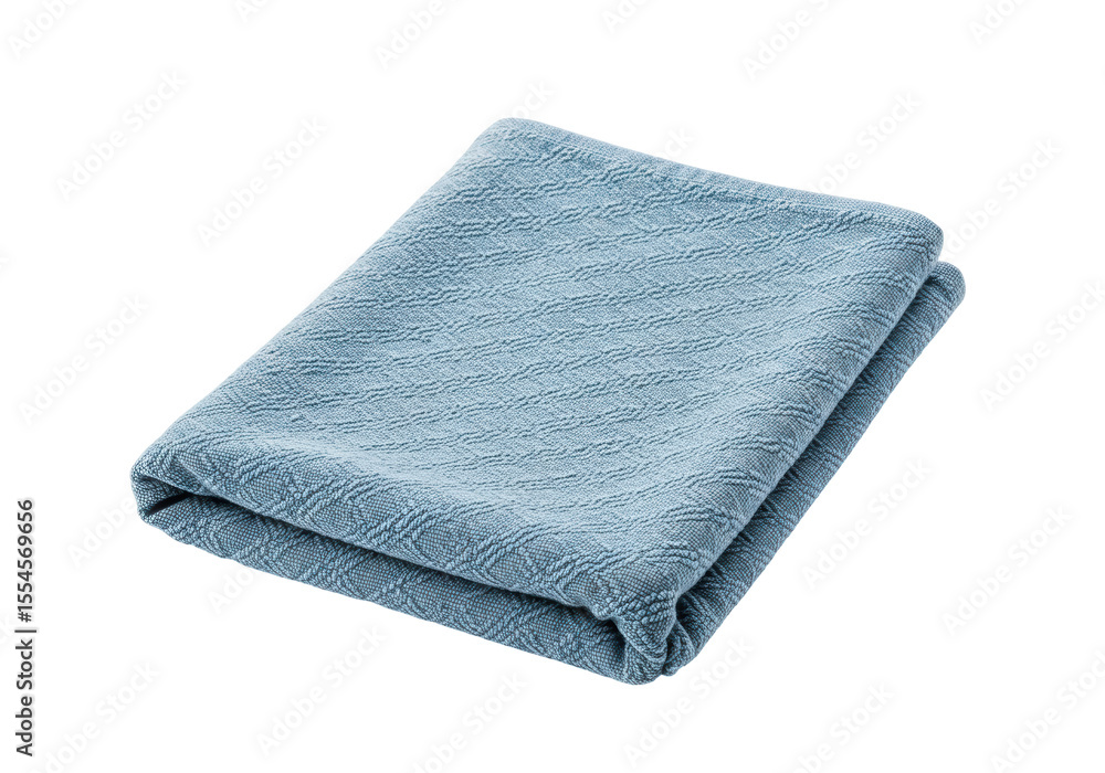 Isolated Light Blue Textured Folded Blanket Isolated Light Blue Textured Folded Blanket