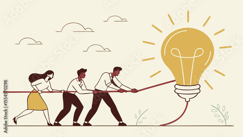 Diverse Business Team Engaged in Discussion with Speech Bubbles – Flat Vector Illustration of Corporate Communication and Teamwork