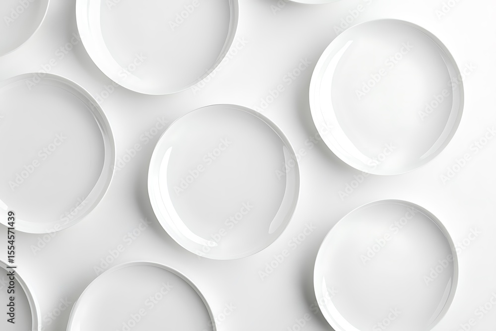 overlays white background with floating abstract circles and transparent Clean