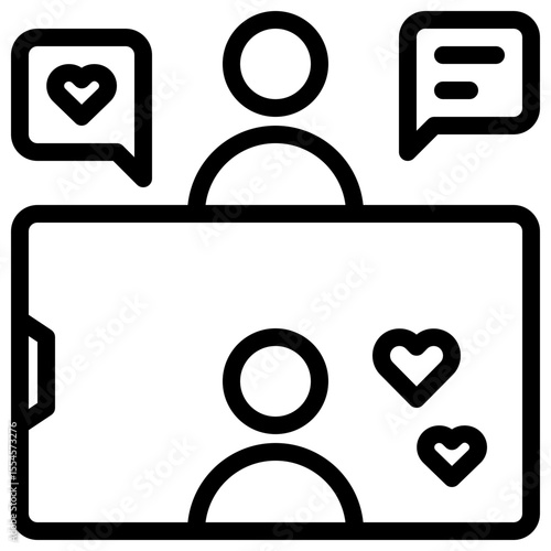 vloger icon vector with line style