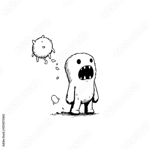 Whimsical encounter two quirky characters hand drawn illustration perfect for children's books and playful designs
