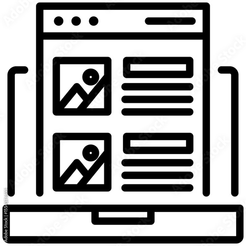 Web content icon for content carketing, business, website, application, printing, document, poster design, etc