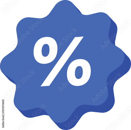 Discount and percentage icons in blue, ideal for sales, promotions, pricing, and e-commerce marketing materials. Suitable for seasonal events, discount labels, and banners.