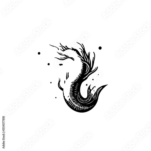 Dark twisted tree silhouette art creates a mystique and enchanting aesthetic image design style