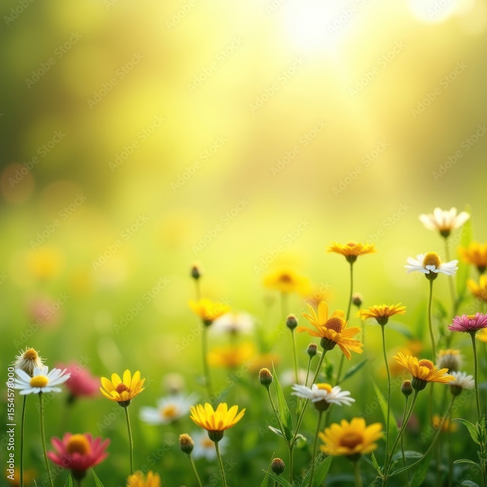 Fototapeta premium Summer meadow, background. AI generative.