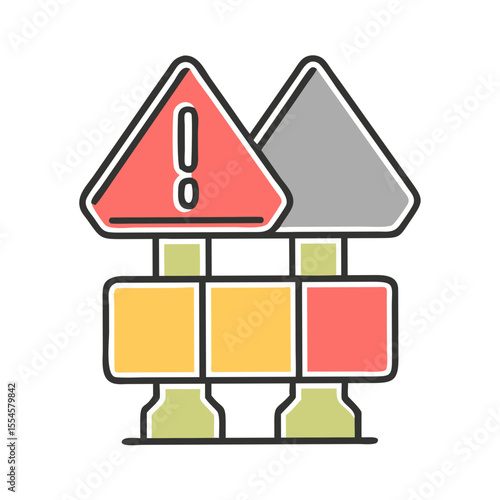 Simple illustration icon of a traffic sign. Line drawing. Chinese zodiac. Traffic safety.