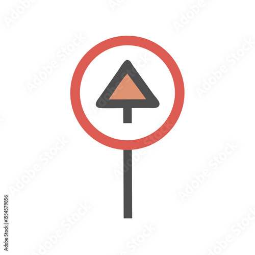 Simple illustration icon of a traffic sign. Line drawing. Chinese zodiac. Traffic safety.