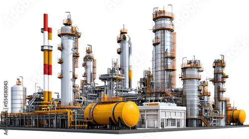 Industrial Marvel: A detailed view of an industrial complex, highlighting its intricate network of pipes, tanks, and structures. This image captures the essence of industry, showcasing its scale.