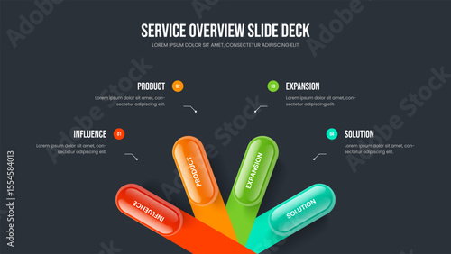 Marketing Growth 4 Step Infographic Slide Design. Business Forecast Four Element Diagram Slideshow Template. Service Visualization Presentation Layout Vector Illustration.