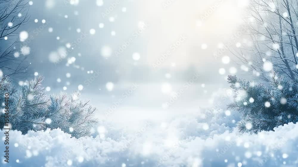 Winter Scene with Snowfall. This image depicts a winter landscape with a heavy snowfall. The scene is dominated by a soft, cool color palette of blues and whites. Winter Scene with Snowfall. This image depicts a winter landscape with a heavy snowfall. The scene is dominated by a soft, cool color palette of blues and whites.