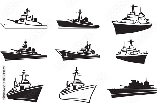 Warship Silhouette Set