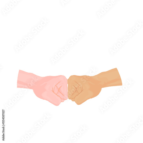 two hands fist bumping each other as a sign of friendship