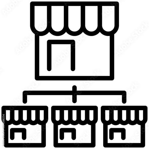Franchise store icon for business opportunities, business, website, application, printing, document, poster design, etc