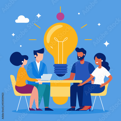 Business Team Collaboration Vector Illustration