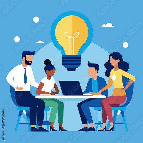 Business Team Collaboration Vector Illustration