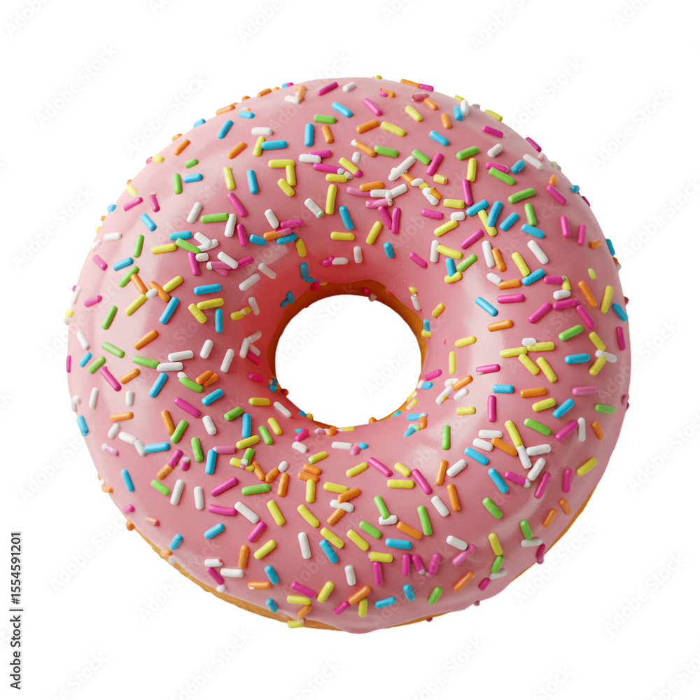 Donut with Sprinkles – fun, colorful, top-down angle Donut with Sprinkles – fun, colorful, top-down angle