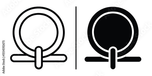 Minimalist Makeup Mirror Icons: The design features two elegant makeup mirror icons, a visual representation of beauty and grooming. Perfect for beauty product advertisements, websites.