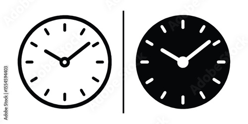 Two Time Indicators: Two classic clock faces displayed in contrasting black and white, represent the concept of time, punctuality, and precision.