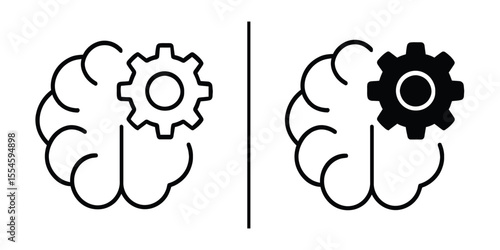 Brain Cogwheel Mechanism: An intriguing illustration depicts two stylized brains, each intertwined with a cogwheel, symbolizing the intricate machinery of thought and intellect.