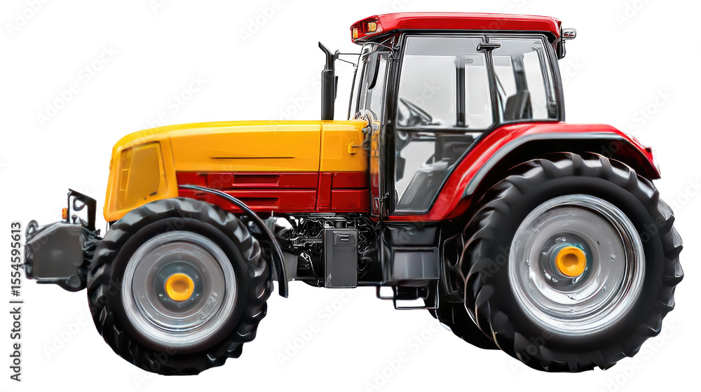 Obraz premium Vintage Tractor: A striking shot of a classic tractor, embodying the spirit of rural industry and agricultural heritage, showcasing its robust design and functionality.