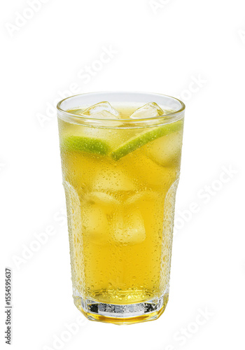 Wallpaper Mural Refreshing tall glass filled with iced beverage and slices of green fruit. Sweet and chilly Torontodigital.ca