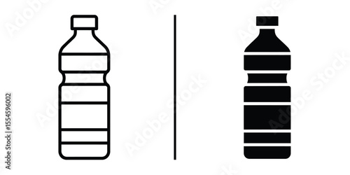 Contrast of Essence: A striking visual comparison of a clear bottle against a silhouette, symbolizing the duality of emptiness and substance within a minimalist design.