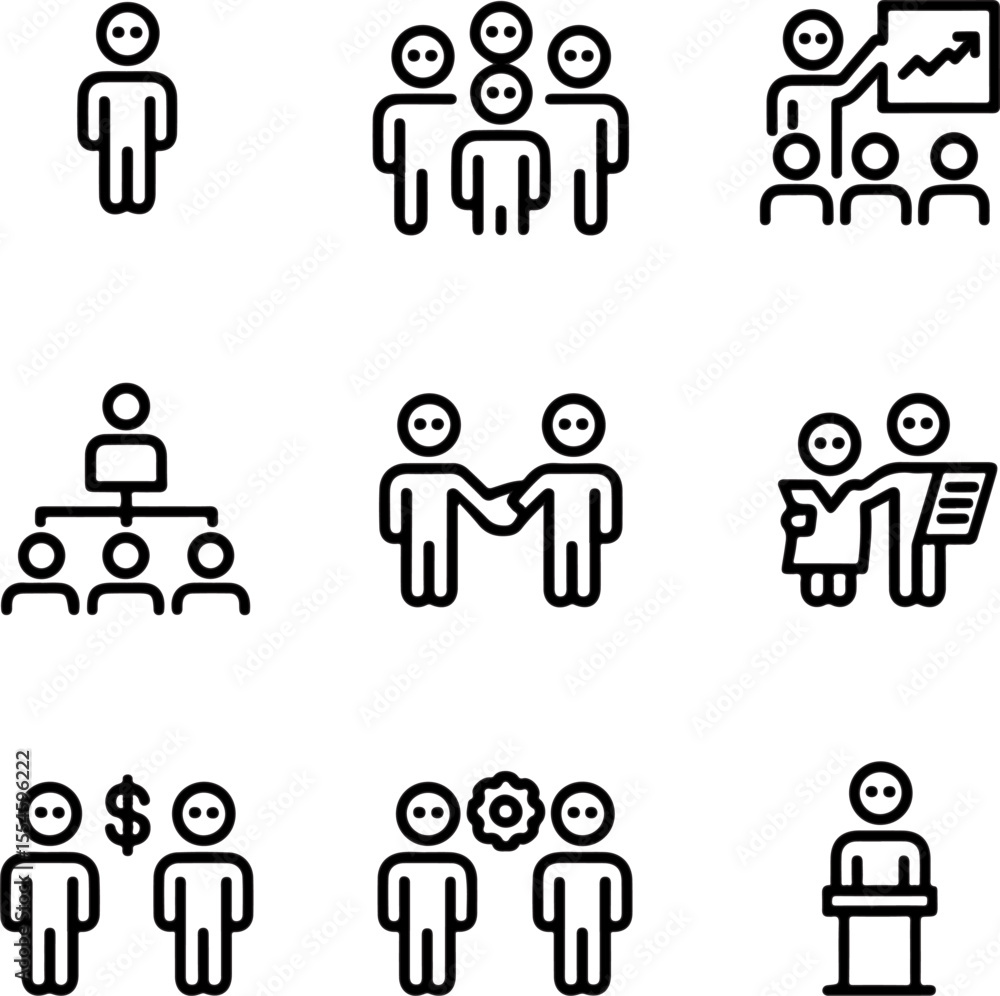 Fototapeta premium Business meeting presentation team collaboration financial discussion vector