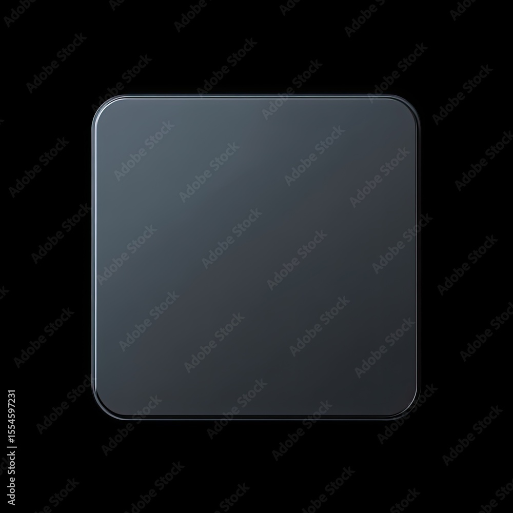 Minimalist Dark Square Display with Glossy Surface and Soft Edges Minimalist Dark Square Display with Glossy Surface and Soft Edges