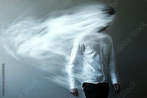 Eerie dreamscape. Sinister dreams. Endless running - nightmares, bad dreams: abstract image of health condition. Horrific dreamscape. Metaphorical endless running emotions of fear and despair.