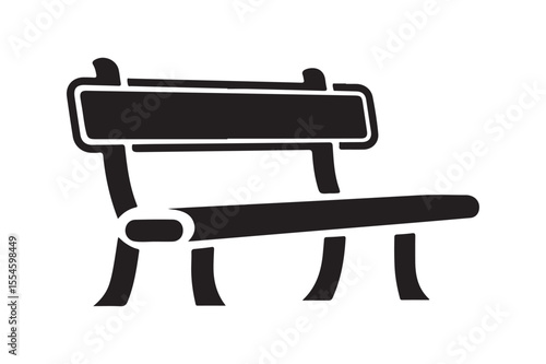 Minimalist Park Bench Icon for Outdoor Relaxation and Public Spaces