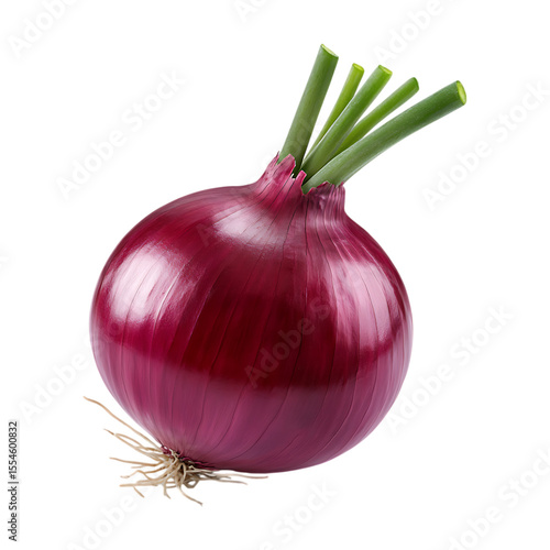Red Onion Vibrant Vegetable Photography On Transparent Background