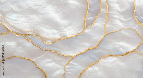 Mother of pearl with gold veins texture